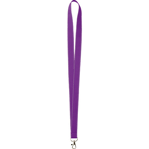 25 Mm Lanyard Mit Reflektierenden Fäden , lila, Polyester, 90,00cm x 2,50cm (Länge x Breite), Bild 1