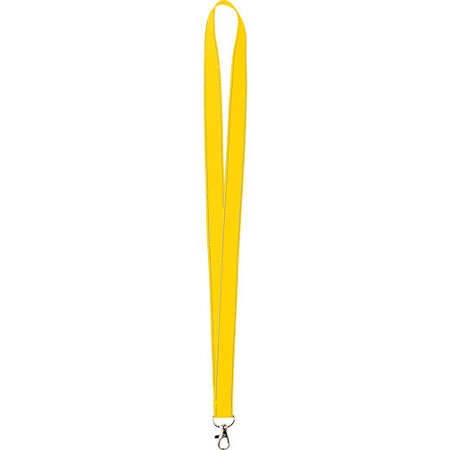 25 Mm Lanyard Mit Reflektierenden Fäden , gelb, Polyester, 90,00cm x 2,50cm (Länge x Breite), Bild 1