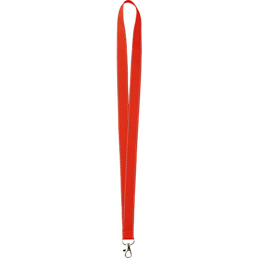 10 Mm Lanyard Mit Reflektierenden Fäden , rot, Polyester, 90,00cm x 1,00cm (Länge x Breite), Bild 1