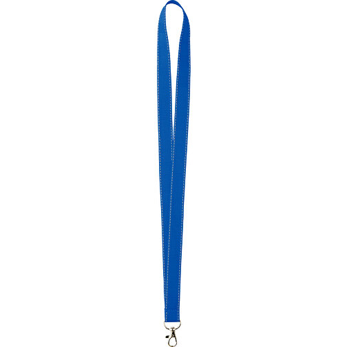 10 Mm Lanyard Mit Reflektierenden Fäden , blau, Polyester, 90,00cm x 1,00cm (Länge x Breite), Bild 1