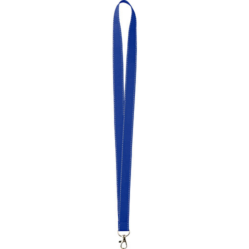 10 Mm Lanyard Mit Reflektierenden Fäden , dunkelblau, Polyester, 90,00cm x 1,00cm (Länge x Breite), Bild 1
