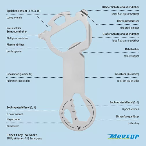 Set de cadeaux / articles cadeaux : ROMINOX® Key Tool Snake (18 functions) emballage à motif Viel , Image 10