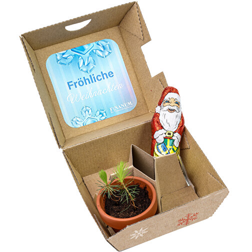 Coffret cadeau de Noël - Pots en terre et chocolat Père Noël, Image 1