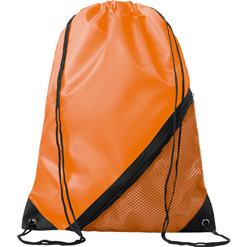 Full Color Beutel Mit Kordelzug Mit Reissverschluss , orange, Polyester, 45,00cm x 35,00cm (Höhe x Breite), Bild 1