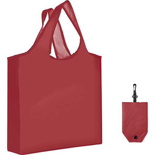 Full Color Faltbare Einkaufstasche Mit Hülle , dunkelrot, Polyester, 12,00cm x 58,00cm x 39,00cm (Länge x Höhe x Breite), Bild 1