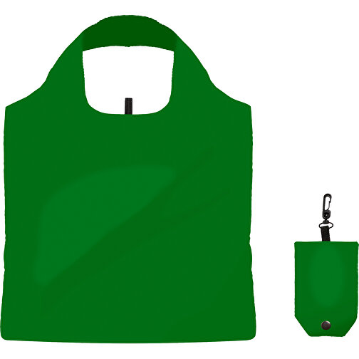 Full Color Faltbare Einkaufstasche Mit Hülle , grün, Polyester, 50,00cm x 39,00cm (Höhe x Breite), Bild 1