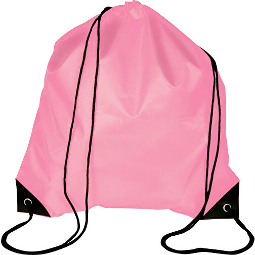 Full Color Beutel Mit Kordelzug Mit PU-Ecken , hell-pink, Polyester, 40,00cm x 36,00cm (Höhe x Breite), Bild 1