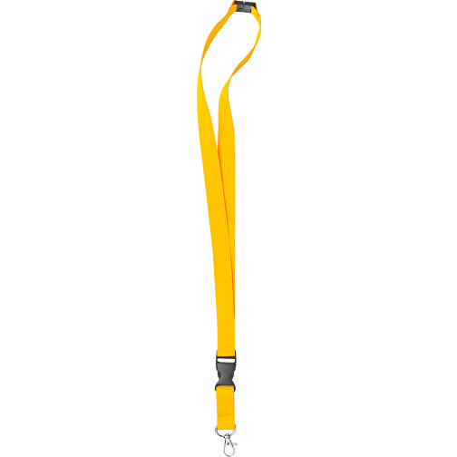 20 Mm Sicherheits Lanyard , gelb, Polyester, 92,00cm x 2,00cm (Länge x Breite), Bild 2