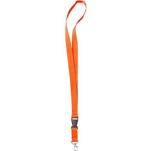 15 Mm Sicherheits Lanyard , orange, Polyester, 92,00cm x 1,50cm (Länge x Breite), Bild 1
