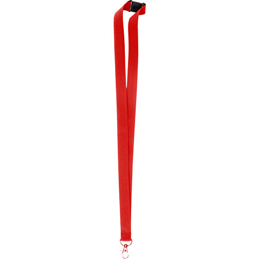 20 Mm Sicherheits Lanyard , rot, Polyester, 90,00cm x 2,00cm (Länge x Breite), Bild 2