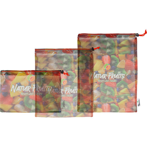 Full Color RPET Einkaufsnetze-Set , rot, RPET, 20,00cm x 30,00cm (Höhe x Breite), Bild 1