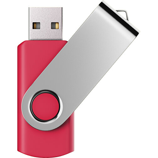 USB-Stick SWING Color 2.0 2 GB , Promo Effects MB , ampelrot / silber MB , 2 GB , Kunststoff/ Aluminium MB , 5,70cm x 1,00cm x 1,90cm (Länge x Höhe x Breite), Bild 1