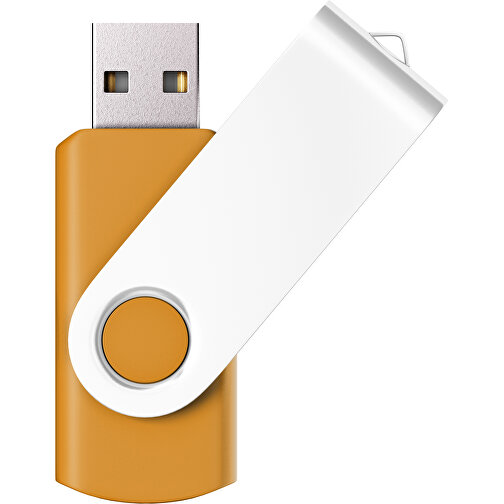 USB-Stick SWING Color 2.0 2 GB , Promo Effects MB , kürbisorange / weiß MB , 2 GB , Kunststoff/ Aluminium MB , 5,70cm x 1,00cm x 1,90cm (Länge x Höhe x Breite), Bild 1