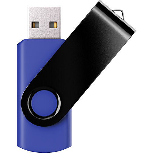 USB-Stick SWING Color 2.0 2 GB , Promo Effects MB , blau / schwarz MB , 2 GB , Kunststoff/ Aluminium MB , 5,70cm x 1,00cm x 1,90cm (Länge x Höhe x Breite), Bild 1
