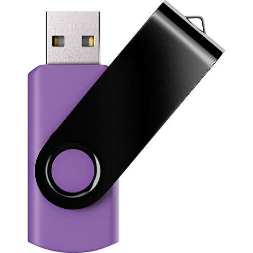 USB-Stick SWING Color 2.0 2 GB , Promo Effects MB , lavendel / schwarz MB , 2 GB , Kunststoff/ Aluminium MB , 5,70cm x 1,00cm x 1,90cm (Länge x Höhe x Breite), Bild 1