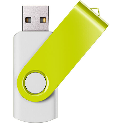USB-Stick SWING Color 2.0 2 GB , Promo Effects MB , weiß / hellgrün MB , 2 GB , Kunststoff/ Aluminium MB , 5,70cm x 1,00cm x 1,90cm (Länge x Höhe x Breite), Bild 1