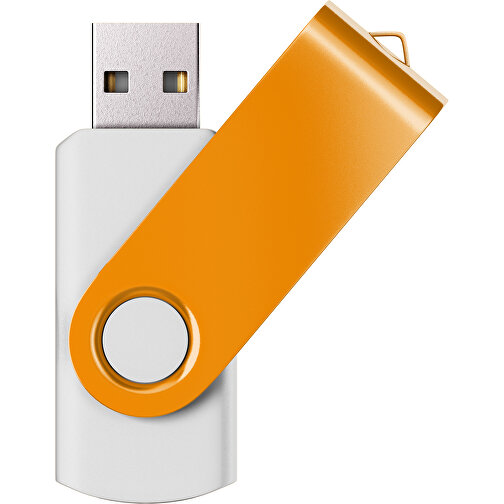 USB-Stick SWING Color 2.0 2 GB , Promo Effects MB , weiss / kuerbisorange MB , 2 GB , Kunststoff/ Aluminium MB , 5,70cm x 1,00cm x 1,90cm (Länge x Höhe x Breite), Bild 1