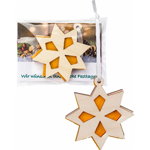 Pendentif en feutrine et en bois - Étoile dans un sac promotionnel, Image 1
