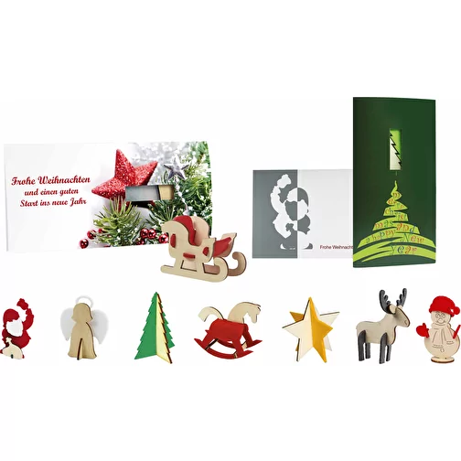 Carte de voeux avec puzzle en bois et feutrine - Traîneaux 4/4-c, Image 2