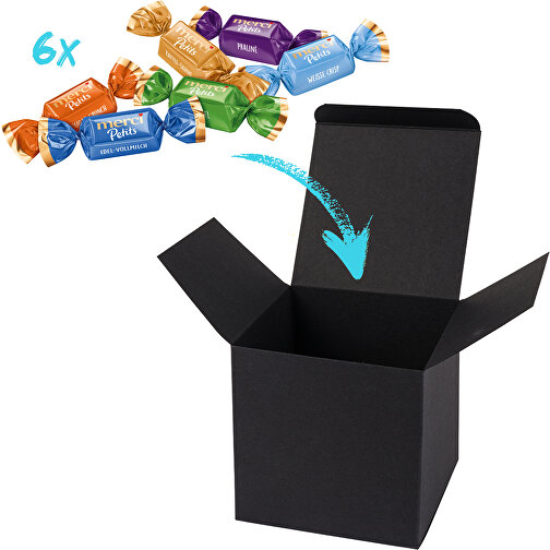 Color Merci Mini-Box - Schwarz , Storck, schwarz, Pappe, 5,50cm x 5,50cm x 5,50cm (Länge x Höhe x Breite), Bild 1