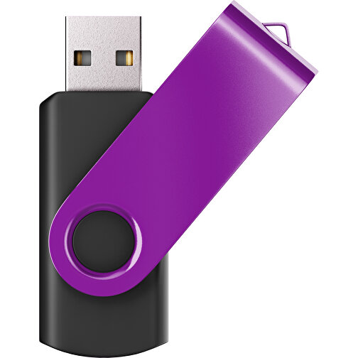 USB-Stick SWING Color 2.0 2 GB , Promo Effects MB , schwarz / dunkelmagenta MB , 2 GB , Kunststoff/ Aluminium MB , 5,70cm x 1,00cm x 1,90cm (Länge x Höhe x Breite), Bild 1