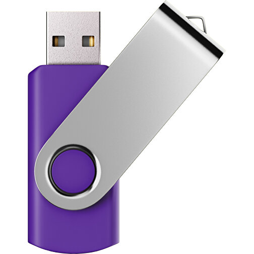 USB-Stick SWING Color 2.0 8 GB , Promo Effects MB , violet / silber MB , 8 GB , Kunststoff/ Aluminium MB , 5,70cm x 1,00cm x 1,90cm (Länge x Höhe x Breite), Bild 1