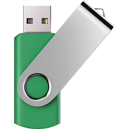 USB-Stick SWING Color 2.0 8 GB , Promo Effects MB , grün / silber MB , 8 GB , Kunststoff/ Aluminium MB , 5,70cm x 1,00cm x 1,90cm (Länge x Höhe x Breite), Bild 1