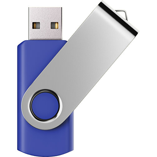 USB-Stick SWING Color 2.0 64 GB , Promo Effects MB , blau / silber MB , 65 GB , Kunststoff/ Aluminium MB , 5,70cm x 1,00cm x 1,90cm (Länge x Höhe x Breite), Bild 1
