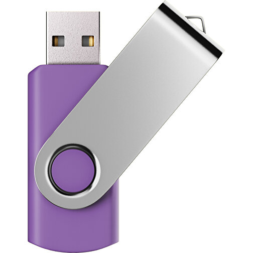 USB-Stick SWING Color 2.0 64 GB , Promo Effects MB , lavendel / silber MB , 65 GB , Kunststoff/ Aluminium MB , 5,70cm x 1,00cm x 1,90cm (Länge x Höhe x Breite), Bild 1