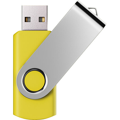 USB-Stick SWING Color 2.0 8 GB , Promo Effects MB , gelb / silber MB , 8 GB , Kunststoff/ Aluminium MB , 5,70cm x 1,00cm x 1,90cm (Länge x Höhe x Breite), Bild 1