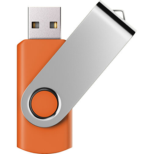 USB-Stick SWING Color 2.0 64 GB , Promo Effects MB , orange / silber MB , 65 GB , Kunststoff/ Aluminium MB , 5,70cm x 1,00cm x 1,90cm (Länge x Höhe x Breite), Bild 1