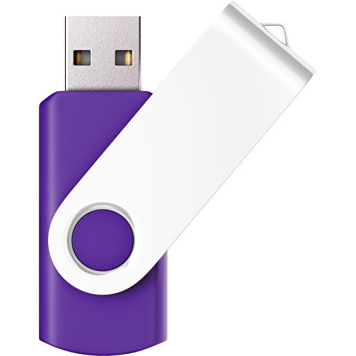 USB-Stick SWING Color 2.0 64 GB , Promo Effects MB , violet / weiss MB , 65 GB , Kunststoff/ Aluminium MB , 5,70cm x 1,00cm x 1,90cm (Länge x Höhe x Breite), Bild 1