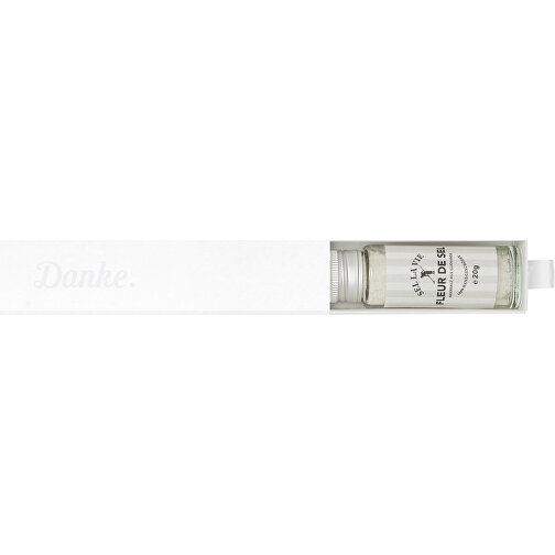 Dankebox Mini 'Fleur De Sel Aus Guérande' - Weiß , weiß, Papier, Pappe, Satin, 14,20cm x 3,40cm x 3,40cm (Länge x Höhe x Breite), Bild 1