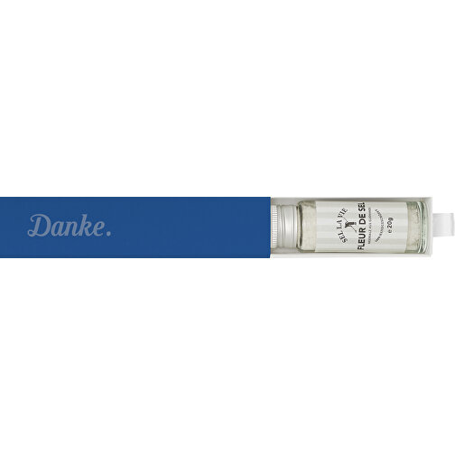 Dankebox Mini 'Fleur De Sel Aus Guérande' - Blau , blau, Papier, Pappe, Satin, 14,20cm x 3,40cm x 3,40cm (Länge x Höhe x Breite), Bild 1