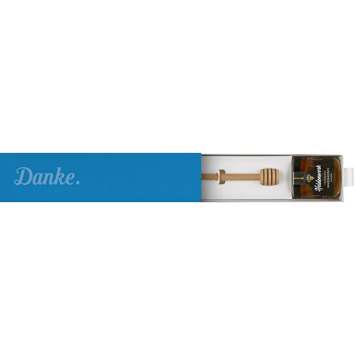 Dankebox 'Deutscher Imkerhonig' - Türkis , türkis, Papier, Pappe, Satin, 21,50cm x 5,50cm x 5,50cm (Länge x Höhe x Breite), Bild 1