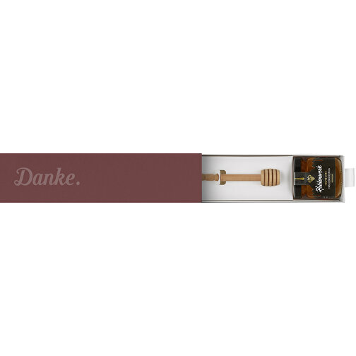 Dankebox 'Deutscher Imkerhonig' - Rosa-rot , rosa-rot, Papier, Pappe, Satin, 21,50cm x 5,50cm x 5,50cm (Länge x Höhe x Breite), Bild 1
