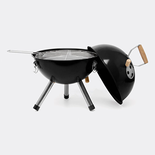 Kugelgrill COOKOUT , schwarz, Holz / Karbonstahl, 43,00cm (Höhe), Bild 4