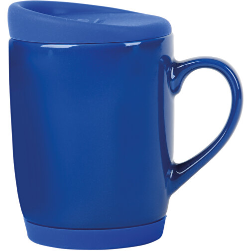 Keramikbecher EASY DAY , blau, Keramik / Silikon, 10,50cm (Höhe), Bild 1