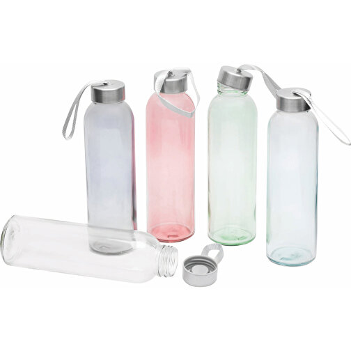 Glas-Trinkflasche TAKE SMART , anthrazit, Glas / Edelstahl / Polyester / Kunststoff, 23,00cm (Höhe), Bild 6