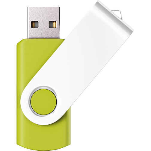 USB-Stick SWING Color 2.0 4 GB , Promo Effects MB , hellgrün / weiss MB , 4 GB , Kunststoff/ Aluminium MB , 5,70cm x 1,00cm x 1,90cm (Länge x Höhe x Breite), Bild 1