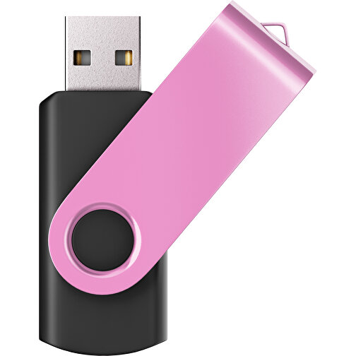 USB-Stick SWING Color 2.0 16 GB , Promo Effects MB , schwarz / rosa MB , 16 GB , Kunststoff/ Aluminium MB , 5,70cm x 1,00cm x 1,90cm (Länge x Höhe x Breite), Bild 1