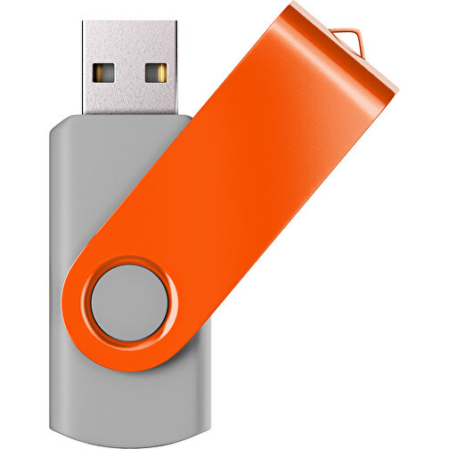 USB-Stick SWING Color 2.0 4 GB , Promo Effects MB , grau / orange MB , 4 GB , Kunststoff/ Aluminium MB , 5,70cm x 1,00cm x 1,90cm (Länge x Höhe x Breite), Bild 1