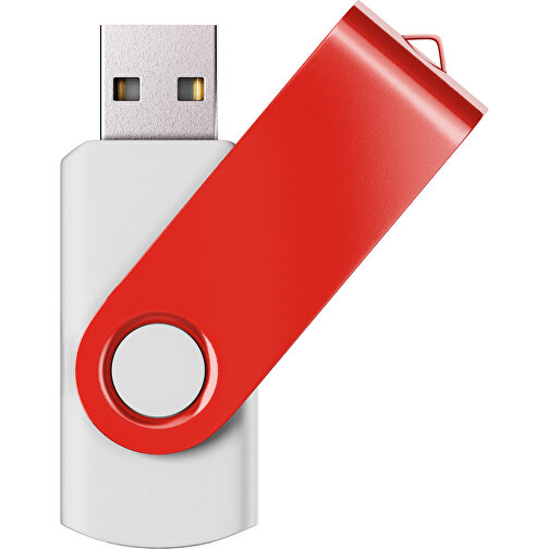 USB-Stick SWING Color 2.0 8 GB , Promo Effects MB , weiß / rot MB , 8 GB , Kunststoff/ Aluminium MB , 5,70cm x 1,00cm x 1,90cm (Länge x Höhe x Breite), Bild 1