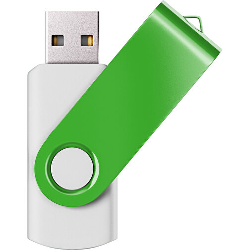 USB-Stick SWING Color 2.0 8 GB , Promo Effects MB , weiss / grasgrün MB , 8 GB , Kunststoff/ Aluminium MB , 5,70cm x 1,00cm x 1,90cm (Länge x Höhe x Breite), Bild 1