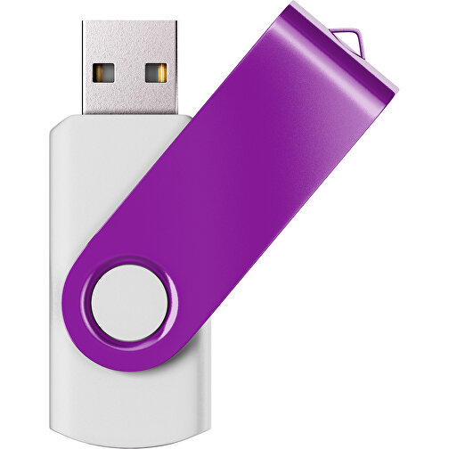 USB-Stick SWING Color 2.0 64 GB , Promo Effects MB , weiss / dunkelmagenta MB , 65 GB , Kunststoff/ Aluminium MB , 5,70cm x 1,00cm x 1,90cm (Länge x Höhe x Breite), Bild 1