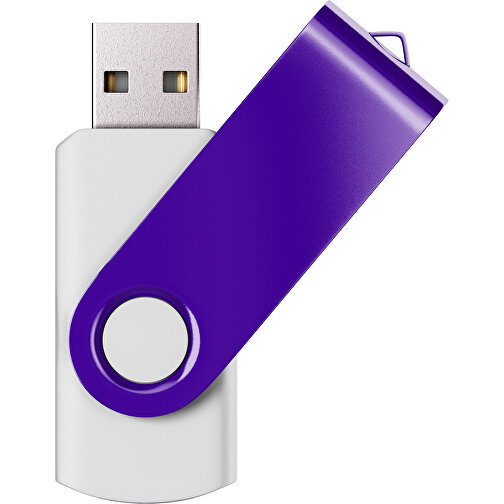 USB-Stick SWING Color 2.0 16 GB , Promo Effects MB , weiss / violet MB , 16 GB , Kunststoff/ Aluminium MB , 5,70cm x 1,00cm x 1,90cm (Länge x Höhe x Breite), Bild 1