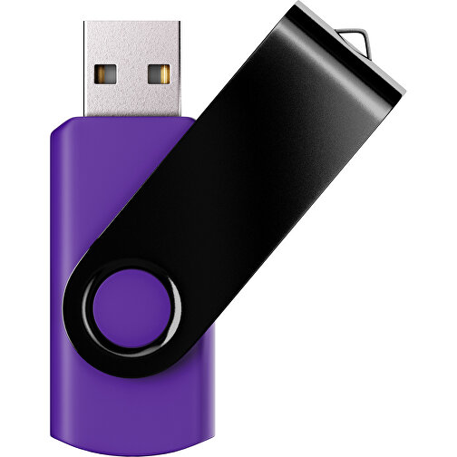USB-Stick SWING Color 2.0 8 GB , Promo Effects MB , violet / schwarz MB , 8 GB , Kunststoff/ Aluminium MB , 5,70cm x 1,00cm x 1,90cm (Länge x Höhe x Breite), Bild 1