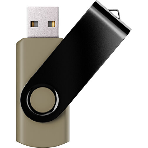 USB-Stick SWING Color 2.0 4 GB , Promo Effects MB , gold / schwarz MB , 4 GB , Kunststoff/ Aluminium MB , 5,70cm x 1,00cm x 1,90cm (Länge x Höhe x Breite), Bild 1