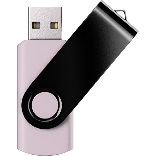 USB-Stick SWING Color 2.0 64 GB , Promo Effects MB , zartrosa / schwarz MB , 65 GB , Kunststoff/ Aluminium MB , 5,70cm x 1,00cm x 1,90cm (Länge x Höhe x Breite), Bild 1