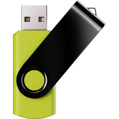 USB-Stick SWING Color 2.0 64 GB , Promo Effects MB , hellgrün / schwarz MB , 65 GB , Kunststoff/ Aluminium MB , 5,70cm x 1,00cm x 1,90cm (Länge x Höhe x Breite), Bild 1